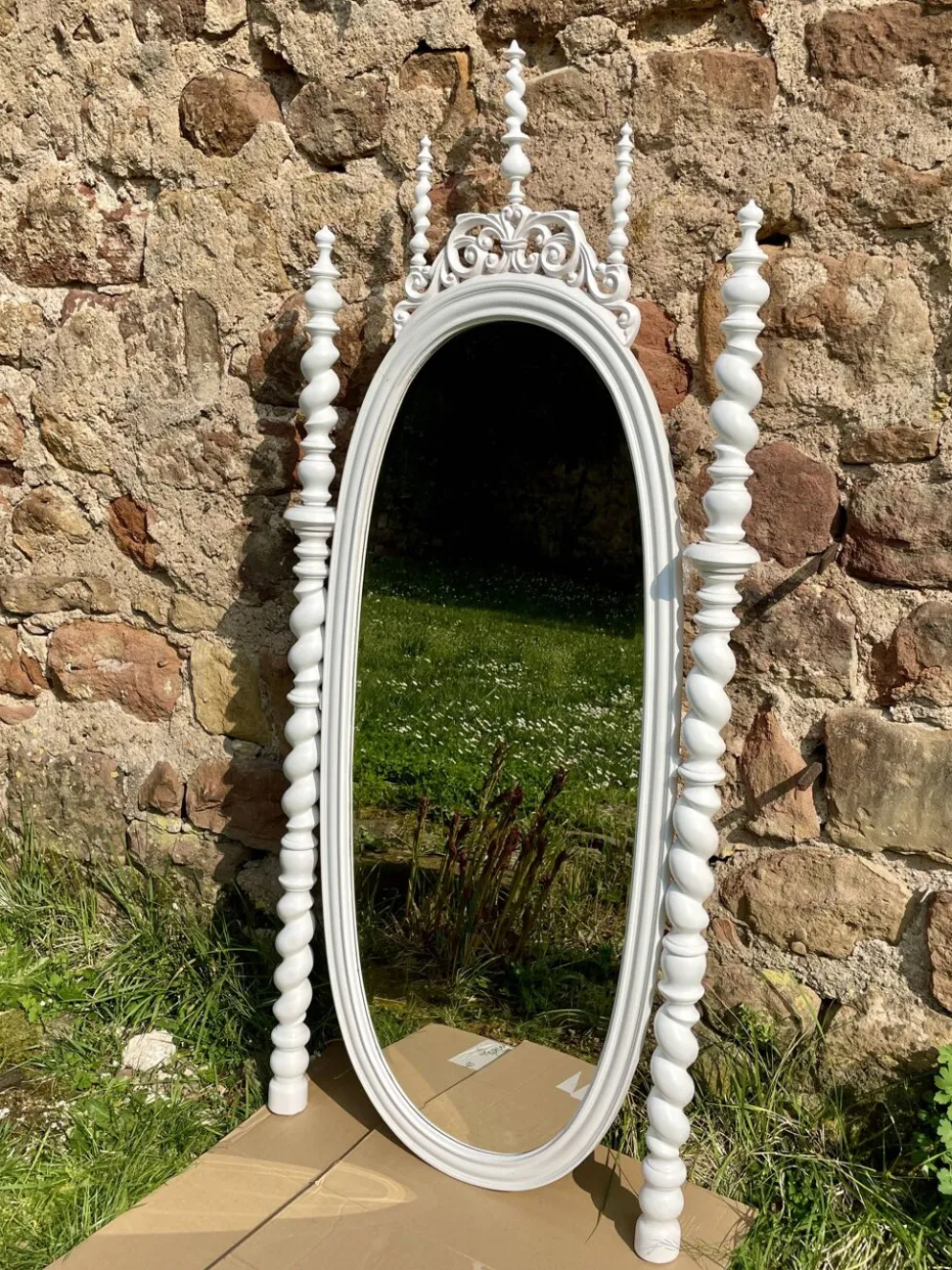 Miroir fin XIXème Portugais en bois style Bilros - Rare