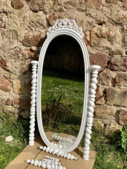 Miroir fin XIXème Portugais en bois style Bilros - Rare