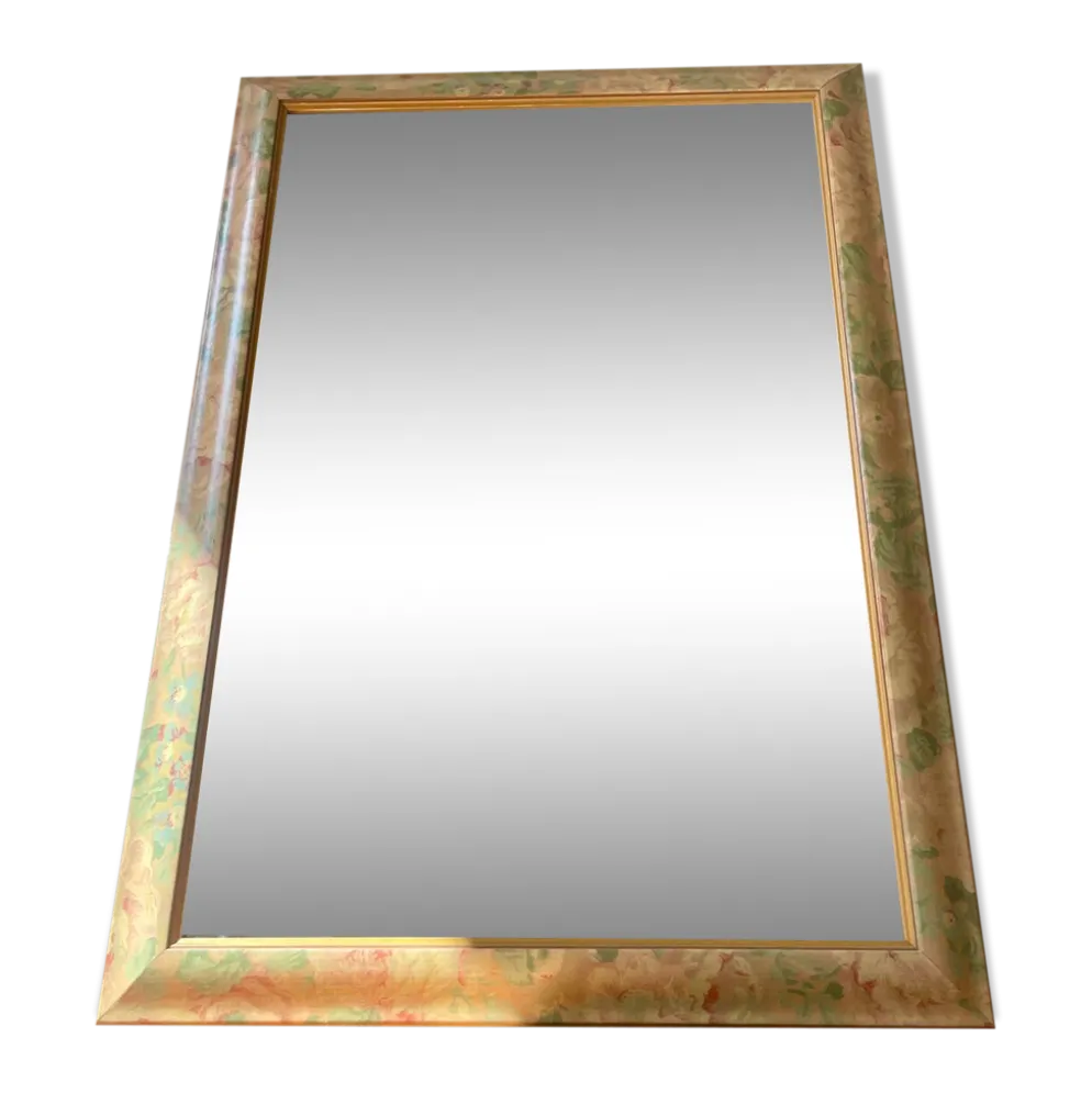 Miroir floral biseauté