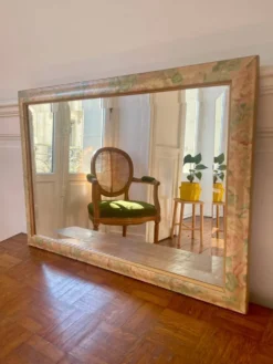 Miroir floral biseauté