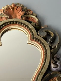 Miroir florentin vintage polychrome – Italie, années 1950