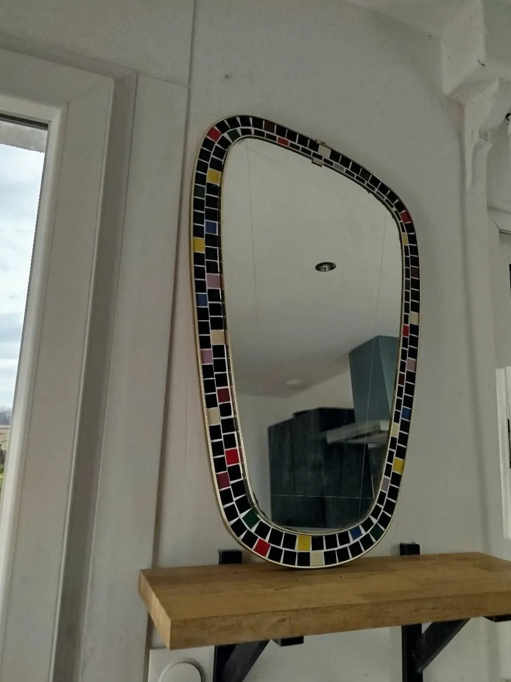 Miroir forme libre en céramique, avril 1968