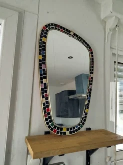 Miroir forme libre en céramique, avril 1968