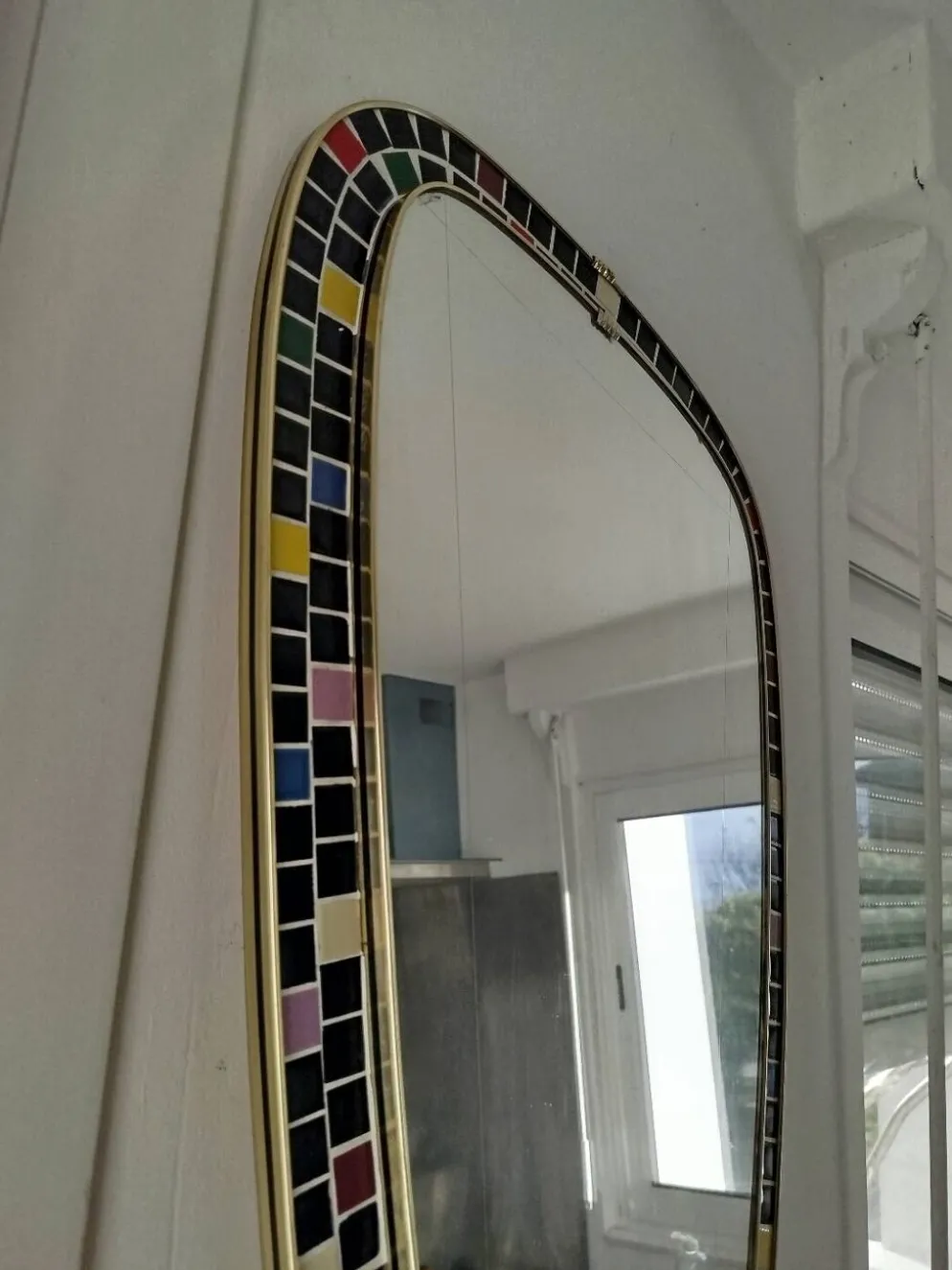 Miroir forme libre en céramique, avril 1968