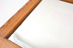 Miroir français avec cadre en bois de pin, années 1900