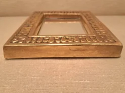 Miroir François Lembo en céramique doré