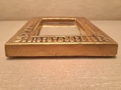 Miroir François Lembo en céramique doré