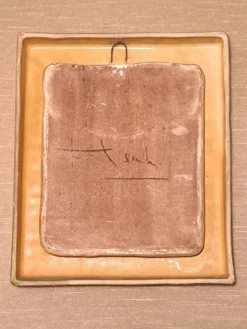 Miroir François Lembo en céramique doré