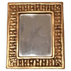 Miroir François Lembo en céramique doré