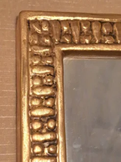 Miroir François Lembo en céramique doré