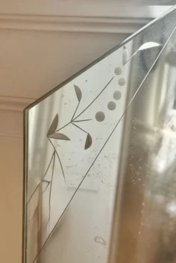 Miroir/glace biseautée détails fleuris
