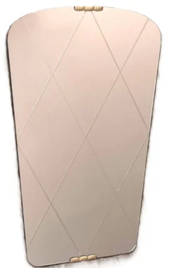 Miroir gravé Art Déco en laiton, années 1950