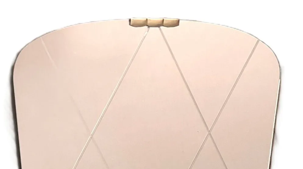 Miroir gravé Art Déco en laiton, années 1950