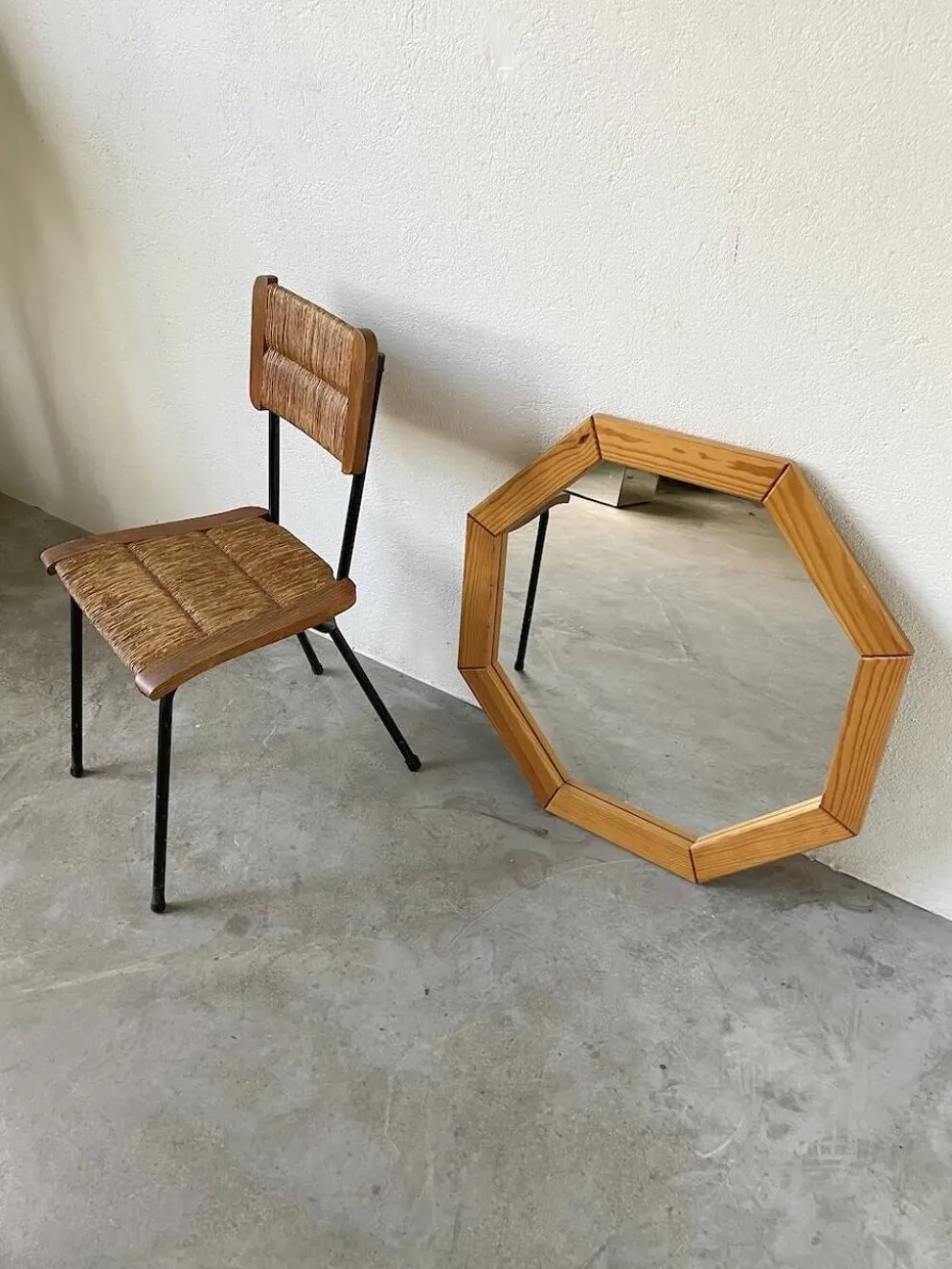 Miroir hexagonal pin années 80