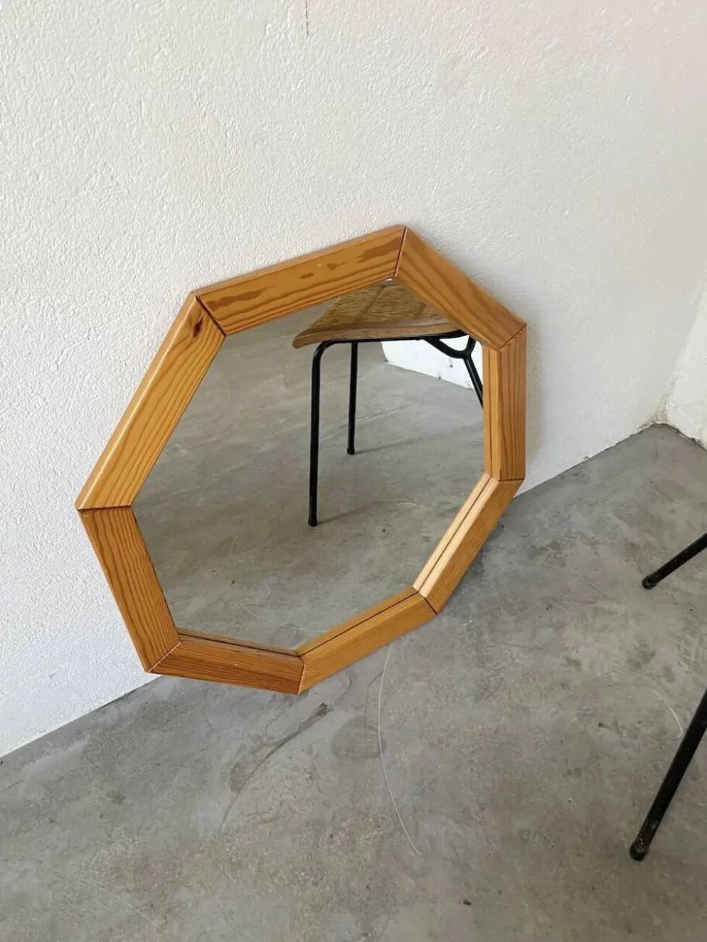 Miroir hexagonal pin années 80