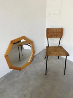Miroir hexagonal pin années 80