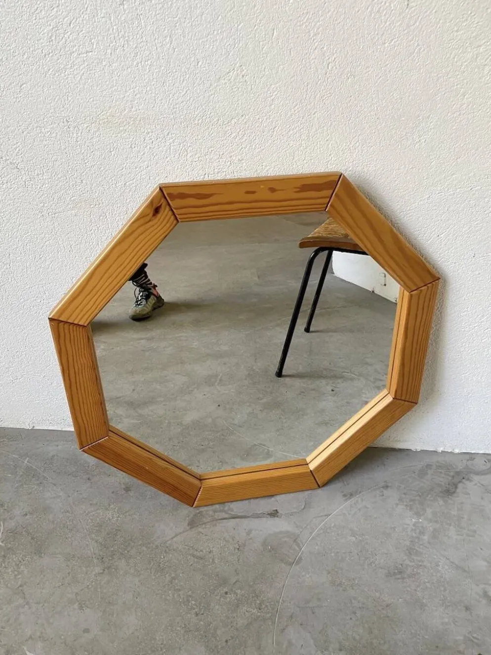 Miroir hexagonal pin années 80