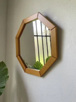 Miroir hexagonal pin années 80
