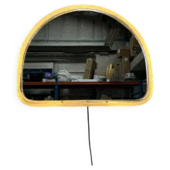 Miroir Hillebrand vintage demi-rond avec éclairage