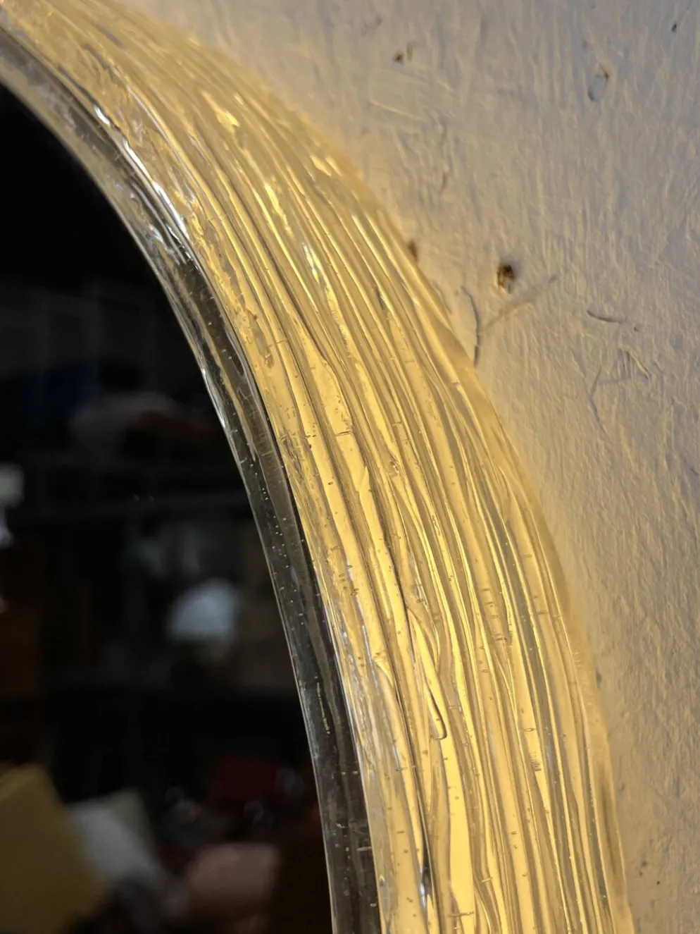 Miroir Hillebrand vintage demi-rond avec éclairage