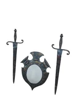 Miroir Héraldique des années 70 en Fer Forgé
