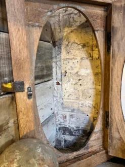 Miroir œil de bœuf chêne