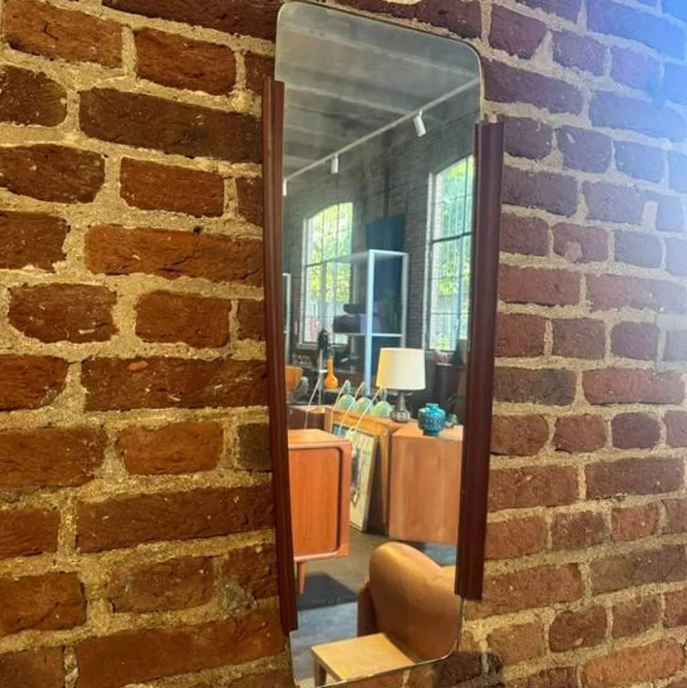 Miroir irrégulier en teck, Danemark 1960