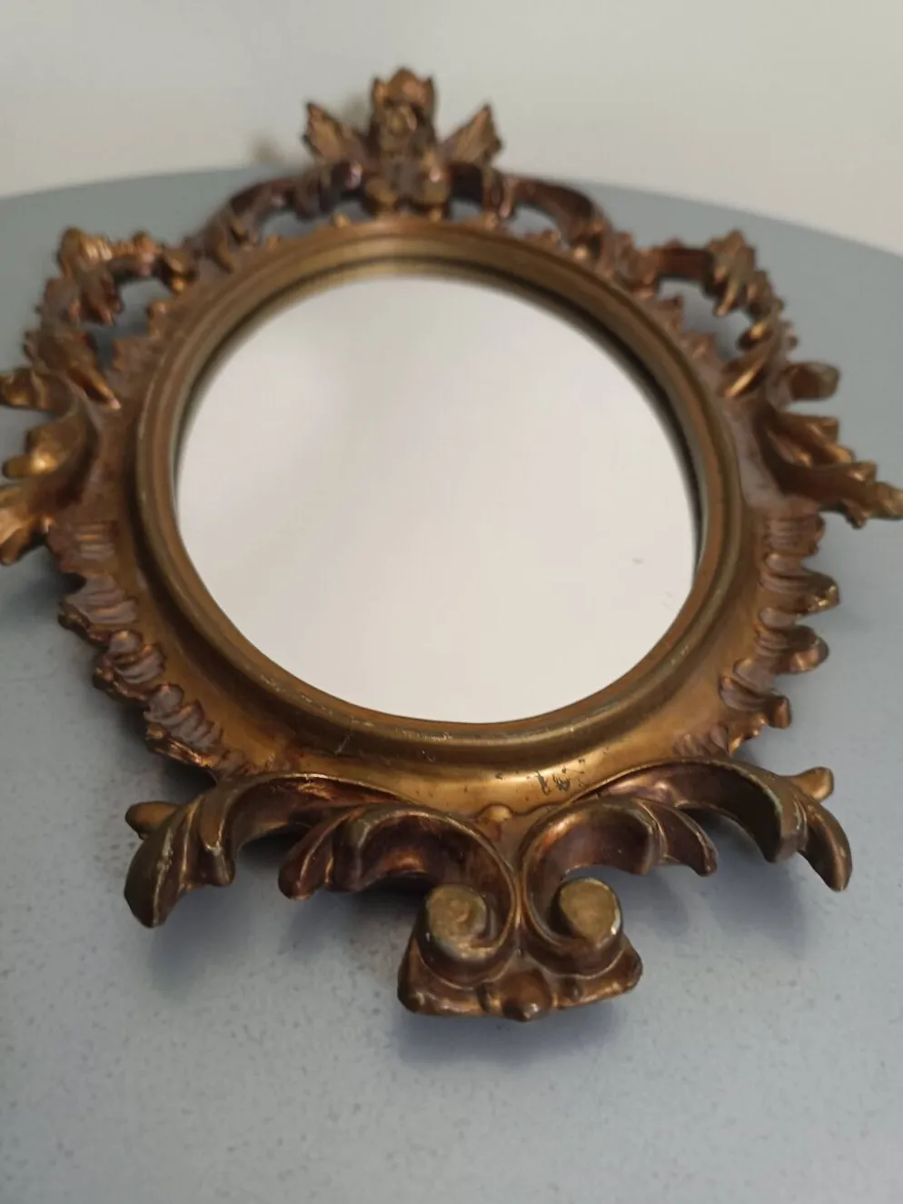 Miroir italien doré rocaille baroque, Italie années 60