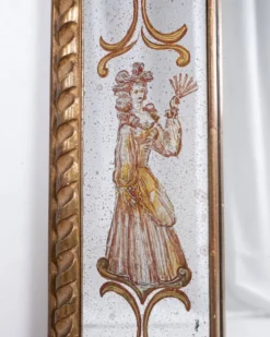 Miroir italien en verre églomisé, à parecloses, début XXe siècle