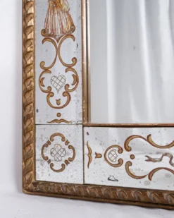 Miroir italien en verre églomisé, à parecloses, début XXe siècle