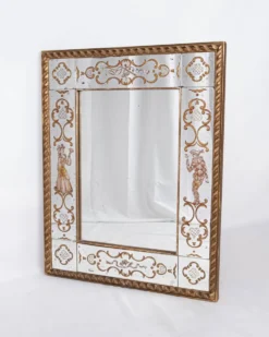 Miroir italien en verre églomisé, à parecloses, début XXe siècle