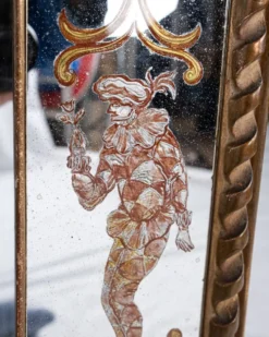 Miroir italien en verre églomisé, à parecloses, début XXe siècle