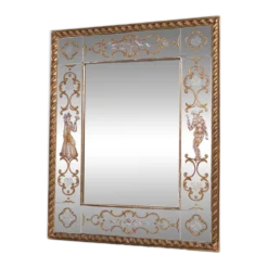 Miroir italien en verre églomisé, à parecloses, début XXe siècle