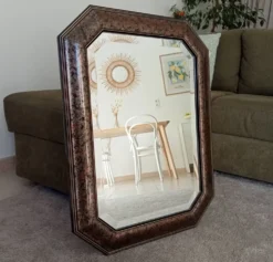 Miroir Italien octogonale biseauté style Hollywood Regency années 70/80