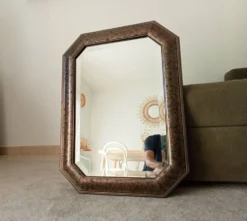 Miroir Italien octogonale biseauté style Hollywood Regency années 70/80