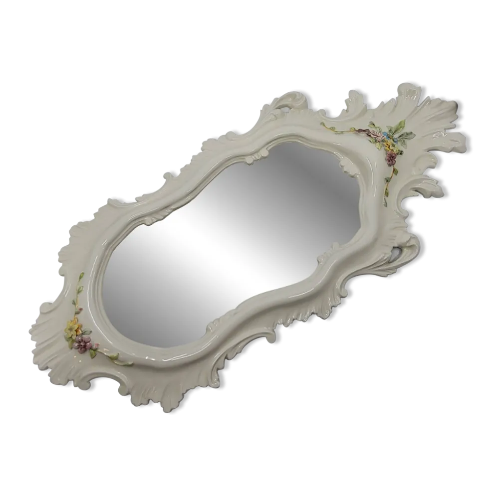 Miroir La Farnesiana de Carlo Corvi en céramique Italie 1950