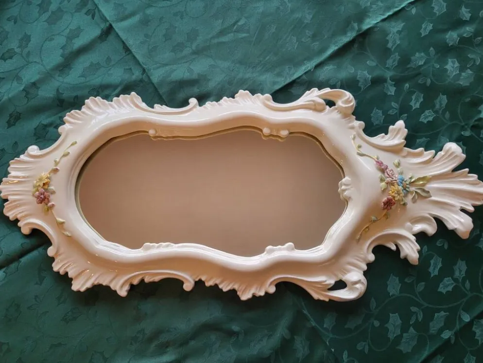 Miroir La Farnesiana de Carlo Corvi en céramique Italie 1950