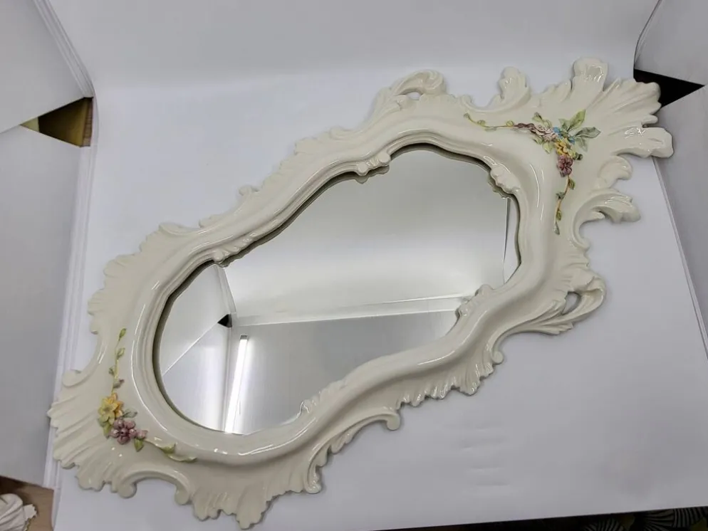 Miroir La Farnesiana de Carlo Corvi en céramique Italie 1950