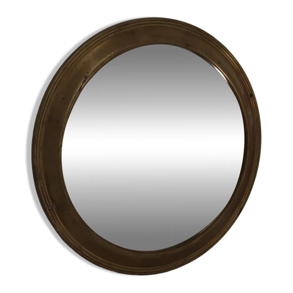 Miroir laiton rond ancien