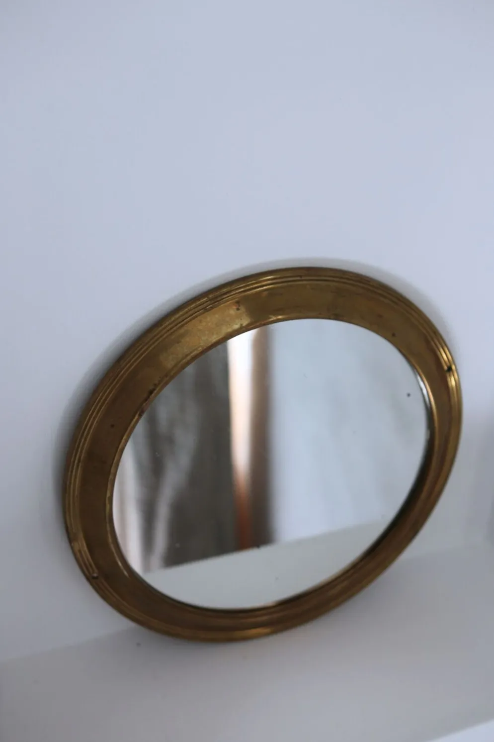 Miroir laiton rond ancien