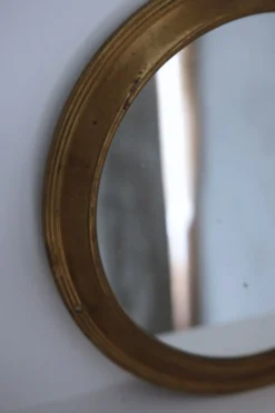 Miroir laiton rond ancien