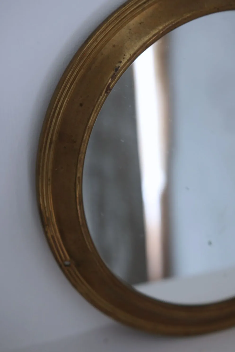 Miroir laiton rond ancien