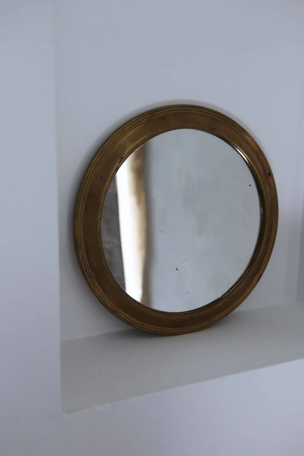 Miroir laiton rond ancien