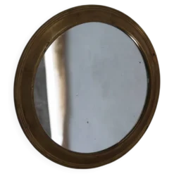 Miroir laiton rond ancien