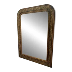 Miroir Louis-Philippe, bois et stuc doré — fin XIXe