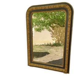 Miroir louis-philippe dore et patine gris vers 1890
