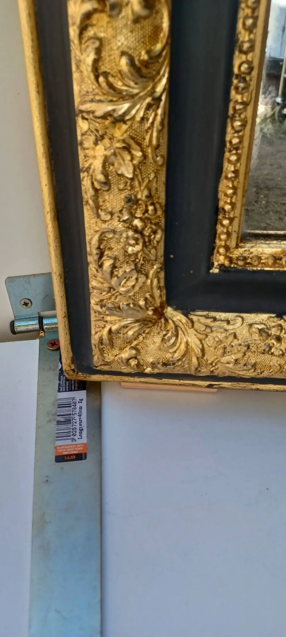 Miroir louis-philippe dore et patine gris vers 1890