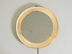 Miroir lumineux en métal Hillebrand, années 1960