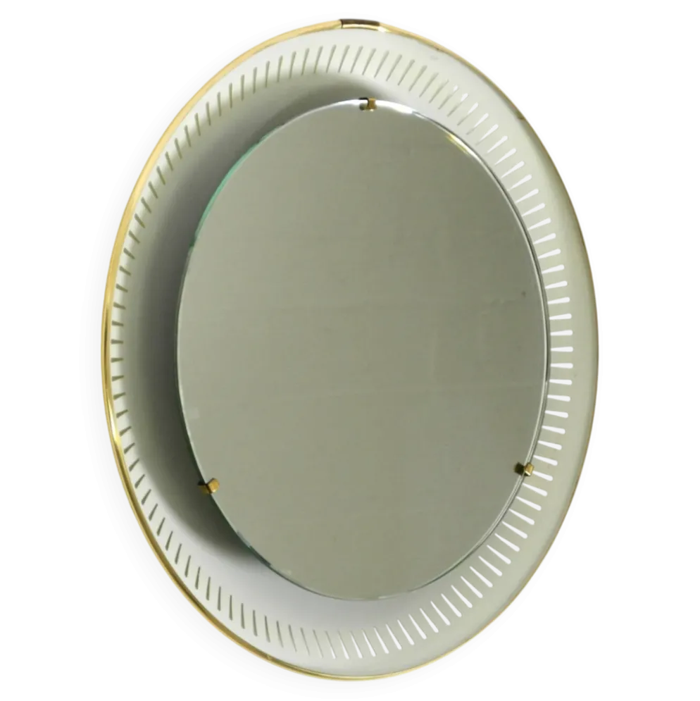 Miroir lumineux en métal Hillebrand, années 1960
