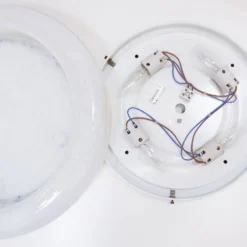 Miroir lumineux vintage en verre bullé par Limburg - Années 1970